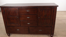 Load and play video in Gallery viewer, Rustic Dresser with Outer Cabinets - Riverside
