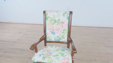 Load and play video in Gallery viewer, The Bloomfield Arm Chair – Tapered Reeded Legs – Fresh Floral Upholstery
