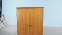 Load and play video in Gallery viewer, Vintage Cedar-Lined Armoire with Burlwood Detail &amp; Casters
