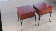 Load and play video in Gallery viewer, Pair of Bombay Side Tables with Iron Legs
