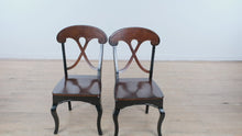 Load and play video in Gallery viewer, Pier 1 Marchella Dining Chairs (Set of 2, Black &amp; Brown Solid Wood, Crossback Design)
