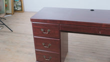 Load and play video in Gallery viewer, Traditional Cherry Finish Executive Desk – 60”
