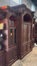 Load and play video in Gallery viewer, Monumental Traditional Wood Wall Unit Entertainment Center with Lighting and Display Storage
