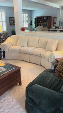Load and play video in Gallery viewer, Curved Bouclé Upholstered Sectional Sofa 124 Inch Contemporary Lounge Couch
