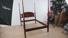 Load and play video in Gallery viewer, Solid Mahogany Pencil Post Bed Frame

