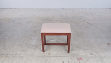 Load and play video in Gallery viewer, Traditional Mahogany Finish Upholstered Vanity Bench Stool
