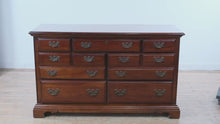 Load and play video in Gallery viewer, Vintage American Drew Traditional 9 Drawer Dresser with Mirror
