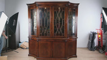 Load and play video in Gallery viewer, Henredon Natchez Collection Mahogany China Cabinet with Lighted Display
