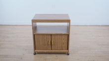 Load and play video in Gallery viewer, Mid-Century Style Oak-Look Rolling Cabinet with Storage
