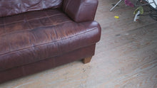 Load and play video in Gallery viewer, Brown Leather Sofa 90 Inch Modern Transitional Couch
