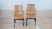 Load and play video in Gallery viewer, Pair of Whiskey Brown Faux Leather Café Chairs

