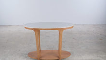 Load and play video in Gallery viewer, Mid-Century Modern Oval Marble Top Wood Console Table
