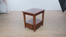 Load and play video in Gallery viewer, Traditional Wood End Table with Sliding Top and Storage Drawer
