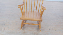 Load and play video in Gallery viewer, Windsor Style Comb Back Wooden Rocking Chair with Scroll Arms
