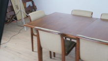Load and play video in Gallery viewer, MCM Teak Dining Set by Knoll – Table &amp; 6 Chairs
