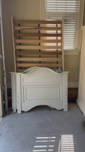 Load and play video in Gallery viewer, Munire Cream French Provincial Twin Bed – Includes Headboard, Footboard &amp; Slats
