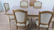 Load and play video in Gallery viewer, Bodart Mid Century Modern Dining Table and Chairs Set with Carved Base
