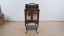 Load and play video in Gallery viewer, Antique Mahogany Display Cabinet on Cabriole Legs with Mirrored Doors
