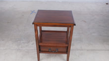Load and play video in Gallery viewer, Traditional Cherry Finish One Drawer End Table with Shelf
