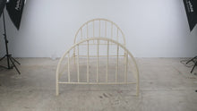 Load and play video in Gallery viewer, Vintage Cream Metal Arched Full Size Bed
