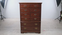 Load and play video in Gallery viewer, Thomasville Winston Court Solid Cherry Chest on Chest Highboy Dresser
