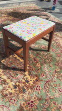 Load and play video in Gallery viewer, Mid-Century Style Vanity Bench with Colorful Upholstery
