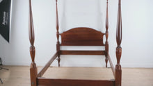 Load and play video in Gallery viewer, Craftique Full-Size Mahogany Poster Bed in Rare Colonial Finish
