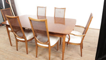 Load and play video in Gallery viewer, Walnut Mid Century Pan-Tempo Dining Set by Drexel
