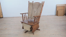 Load and play video in Gallery viewer, Solid Wood Traditional Glider Rocking Chair with Ottoman Footrest Swivel Base
