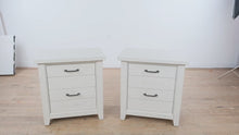 Load and play video in Gallery viewer, Pair of Briar Lake Farmhouse Nightstands in Antique White by Havertys

