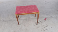 Load and play video in Gallery viewer, John Widdicomb Neoclassical Inlaid Wood Upholstered Vanity Bench
