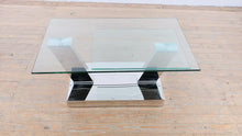 Load and play video in Gallery viewer, Modern Rotating Tempered Glass Coffee Table with Polished Stainless Steel Base
