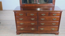 Load and play video in Gallery viewer, Old Mill Cherry 10-Drawer Dresser with Mirror
