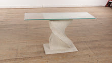 Load and play video in Gallery viewer, Spiral Stacked Console Table with Glass Top - Just Arrived
