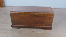 Load and play video in Gallery viewer, Vintage Lane Hope Chest Cedar Chest Waterfall Walnut Storage Trunk

