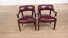 Load and play video in Gallery viewer, Pair of Merlot Banker Style Armchairs
