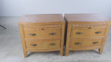 Load and play video in Gallery viewer, Pair of Traditional Oak Nightstands with Pull Out Tables
