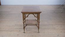 Load and play video in Gallery viewer, Antique Side or Tea Table – Large Square with Brass Claw Foot Casters
