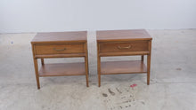 Load and play video in Gallery viewer, Broyhill Premier Forward 70 Mid Century Modern Walnut Nightstands Pair

