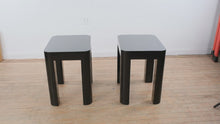Load and play video in Gallery viewer, Pair Postmodern Black Side Tables with Curved Legs 24.5 Inch
