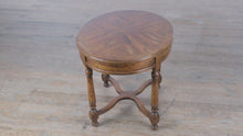 Load and play video in Gallery viewer, Drexel Bishopgate English Tudor Style Oval Side Table with Pull-Out Tray
