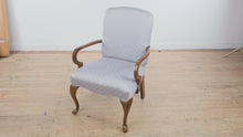 Load and play video in Gallery viewer, Light Blue Upholstered Accent Armchair with Cabriole Legs
