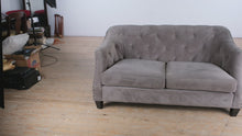 Load and play video in Gallery viewer, H.M. Richards Modern Gray Tufted Loveseat – 64&quot; Wide
