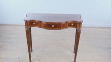 Load and play video in Gallery viewer, Maitland Smith Federal Style Flame Mahogany Three Drawer Console Table

