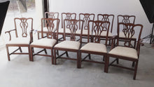 Load and play video in Gallery viewer, Set of 10 Mahogany Chippendale Dining Chairs
