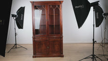 Load and play video in Gallery viewer, Jonathan Charles George III Gothic Mahogany Glazed Cabinet
