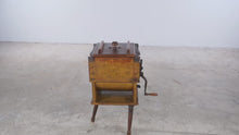 Load and play video in Gallery viewer, Antique Union Butter Churn 1864 Patent Wood and Cast Metal with Glass Top

