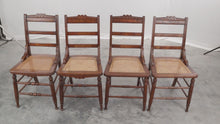 Load and play video in Gallery viewer, Set of 4 East Lake Chairs with Hand Caned Seats
