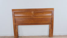 Load and play video in Gallery viewer, Queen Size Wood Headboard Bed Frame with Paneled Design and Metal Support Frame
