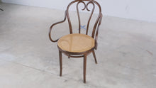 Load and play video in Gallery viewer, Bentwood Cane Seat Arm Chair Vienna Style Café Dining Chair
